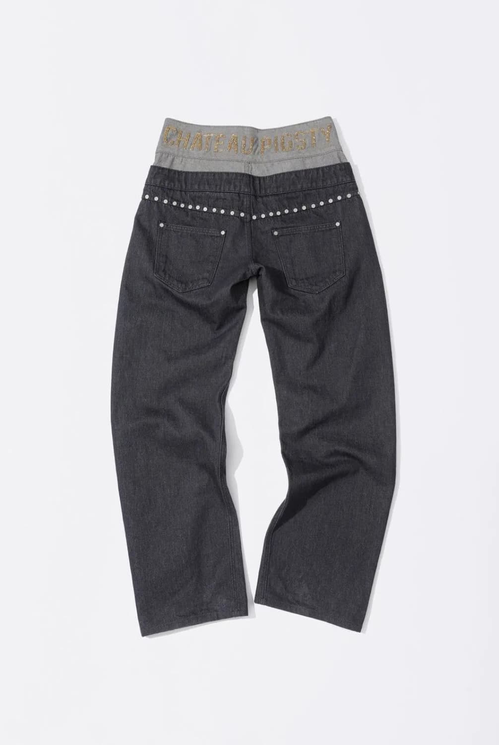 스컬프터 데님팬츠 Beaded Layered DenimPants Gray 상품이미지4