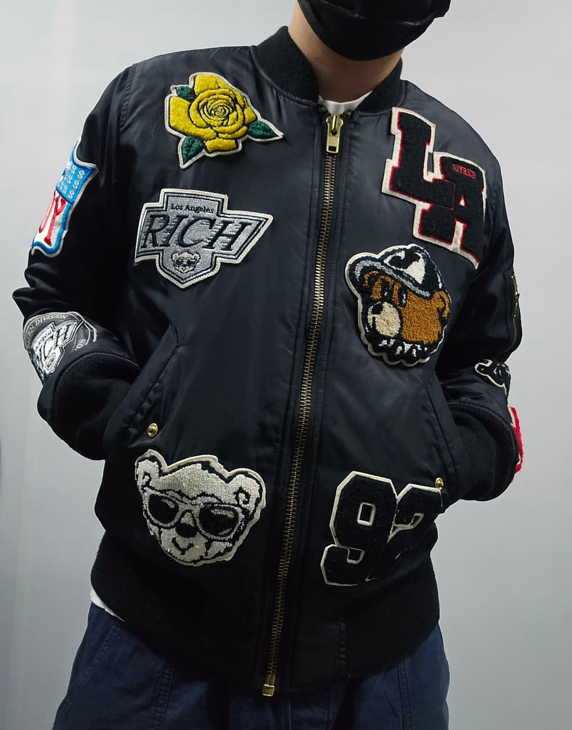 Joyrich 조이리치 MA-1 바시티 자켓 블랙 L 상품이미지3