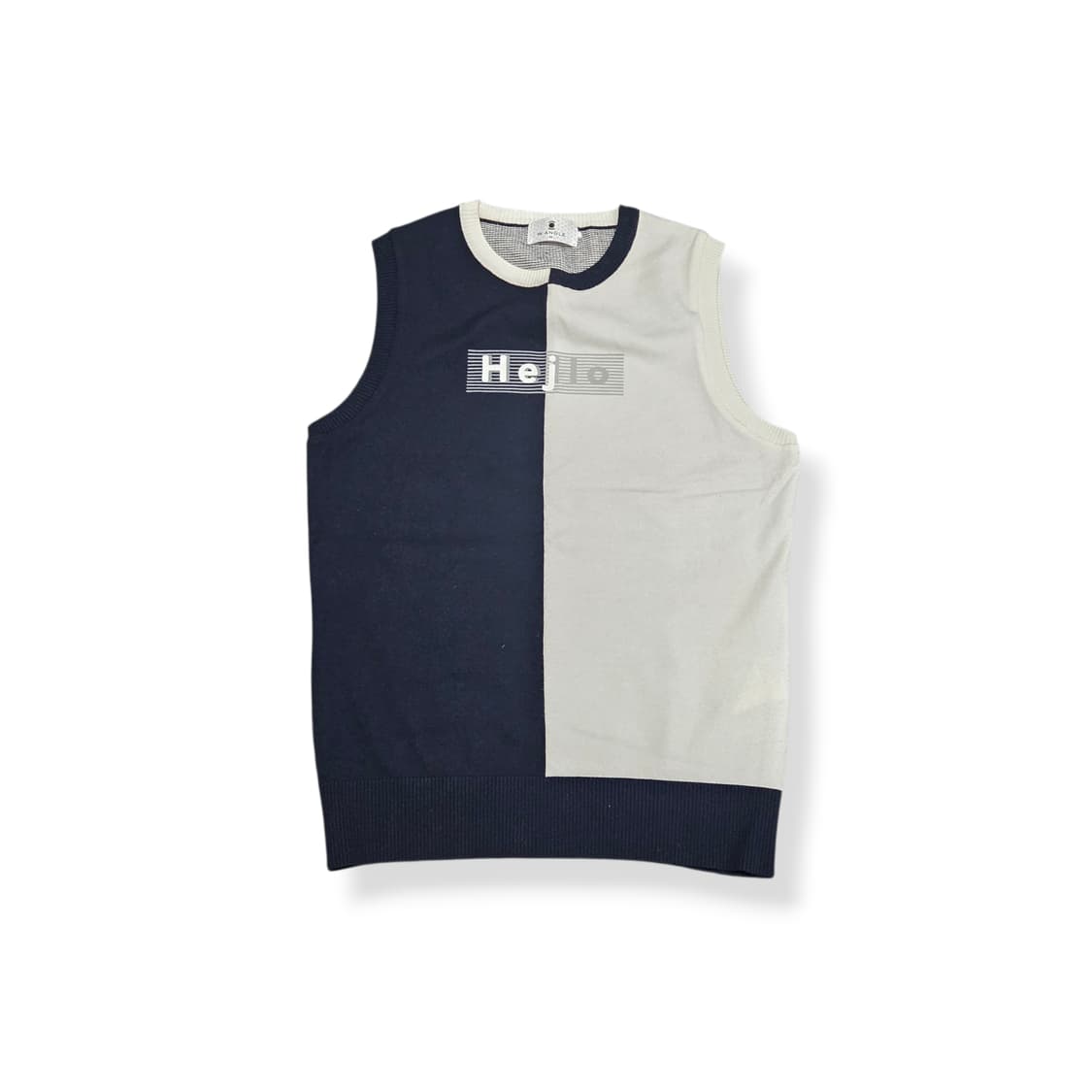 W.ANGLE 와이드앵글 여성 블록 니트 베스트 상품이미지1