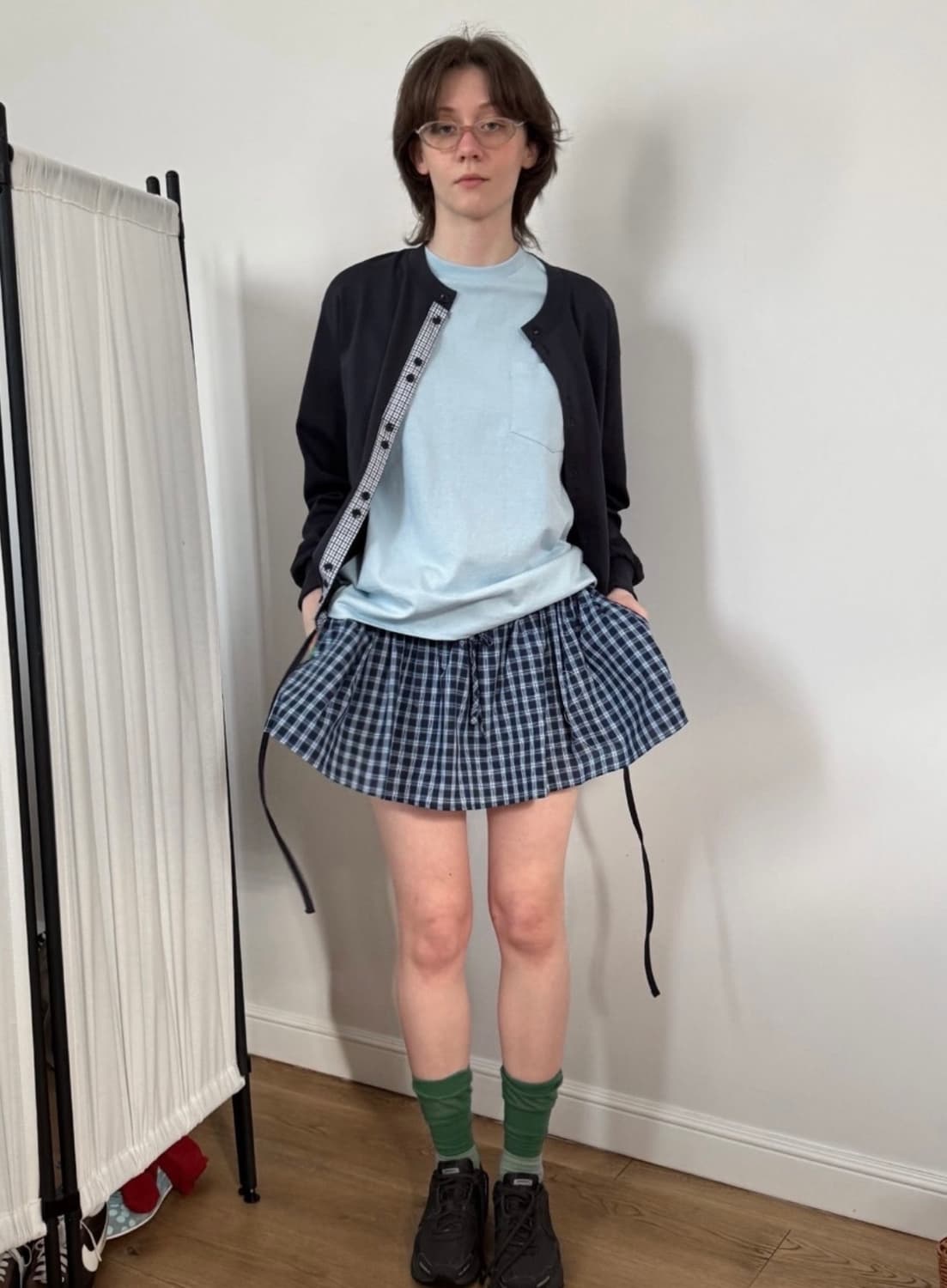 노컨텐츠 Layered Check Skirt(새상품) 상품이미지1