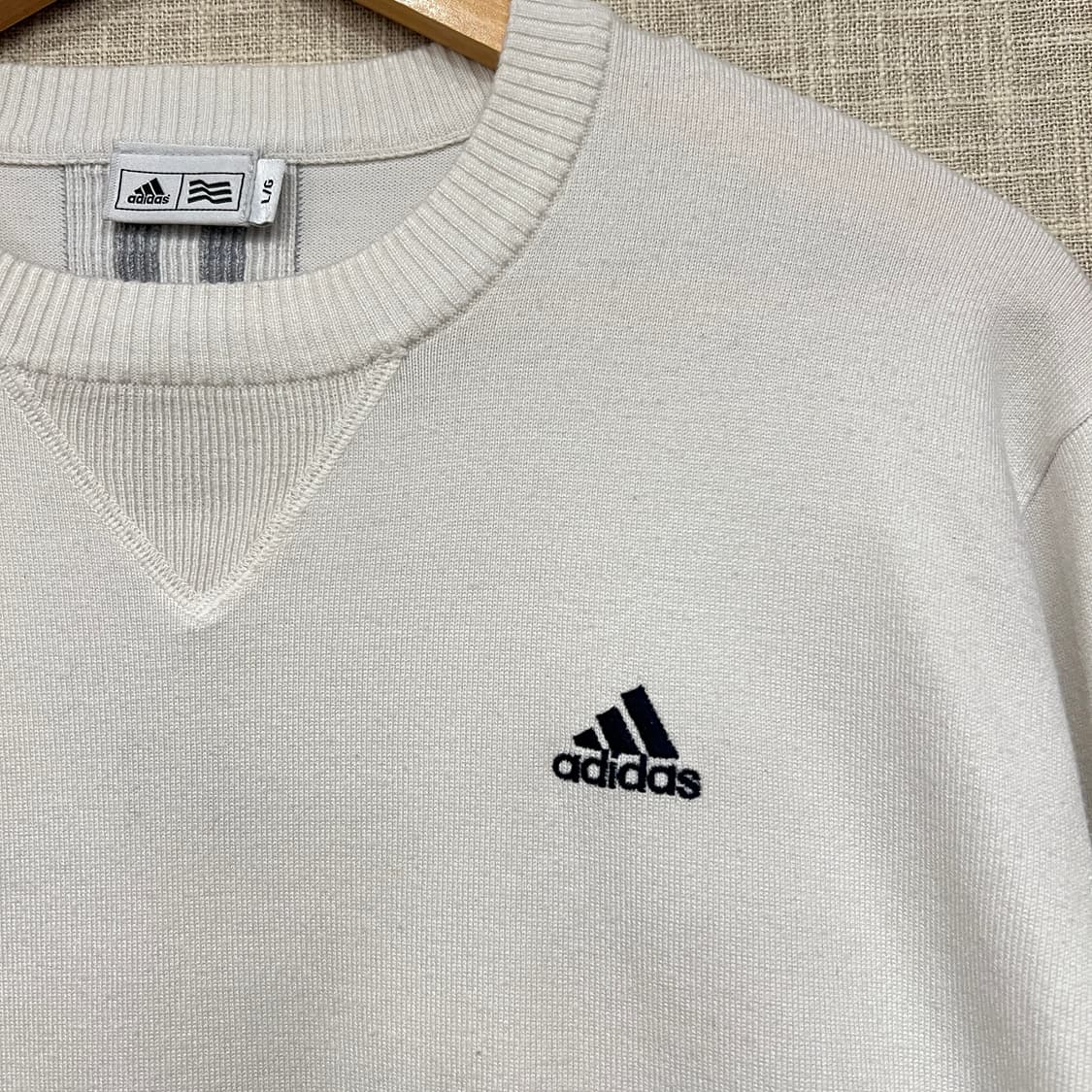 일본빈티지 아디다스 골프 니트 L 화이트 상품이미지2