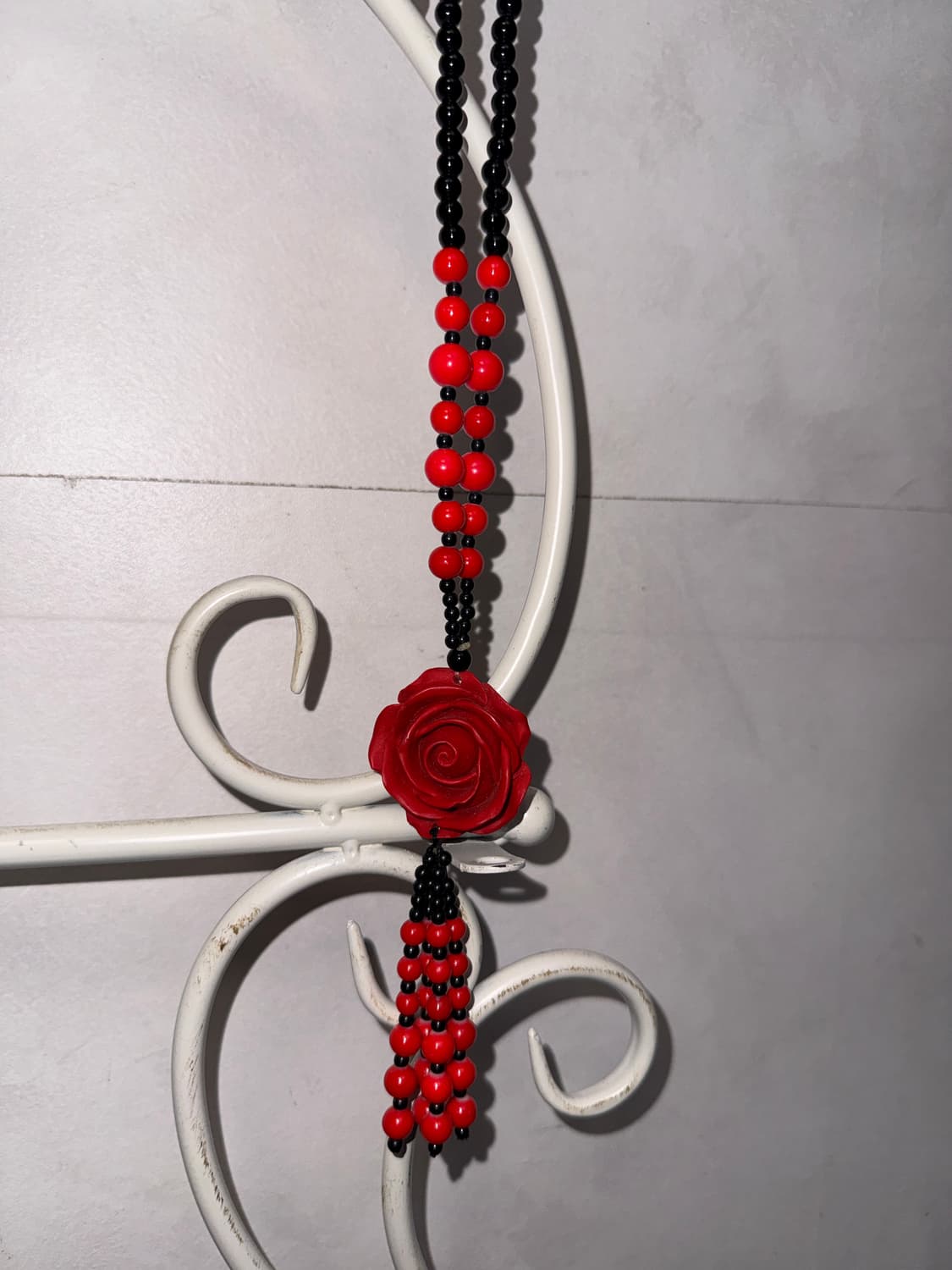 Red rose beads drop necklace  상품이미지7