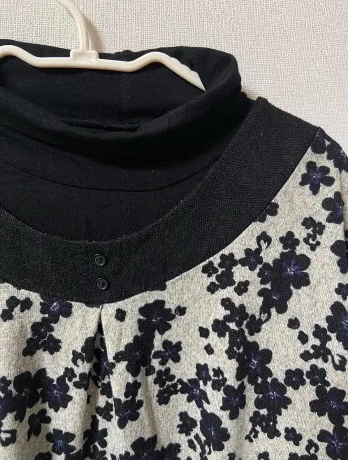 일본 빈티지 모리걸 하구미세트 꽃무늬 반팔&목폴라 상품이미지3