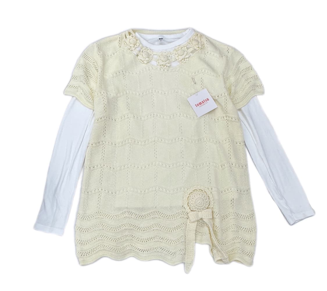 🌼하구미의 상의 코디세트🌼 그런지 에스닉 레이어드 아이보리 니트  상품이미지3