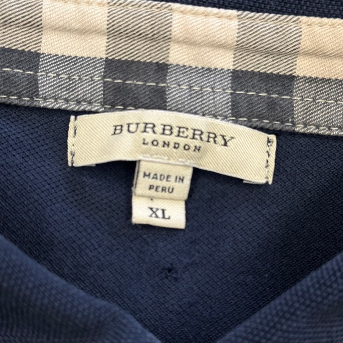 XL 버버리 네이비 카라 반팔 티셔츠 상품이미지4
