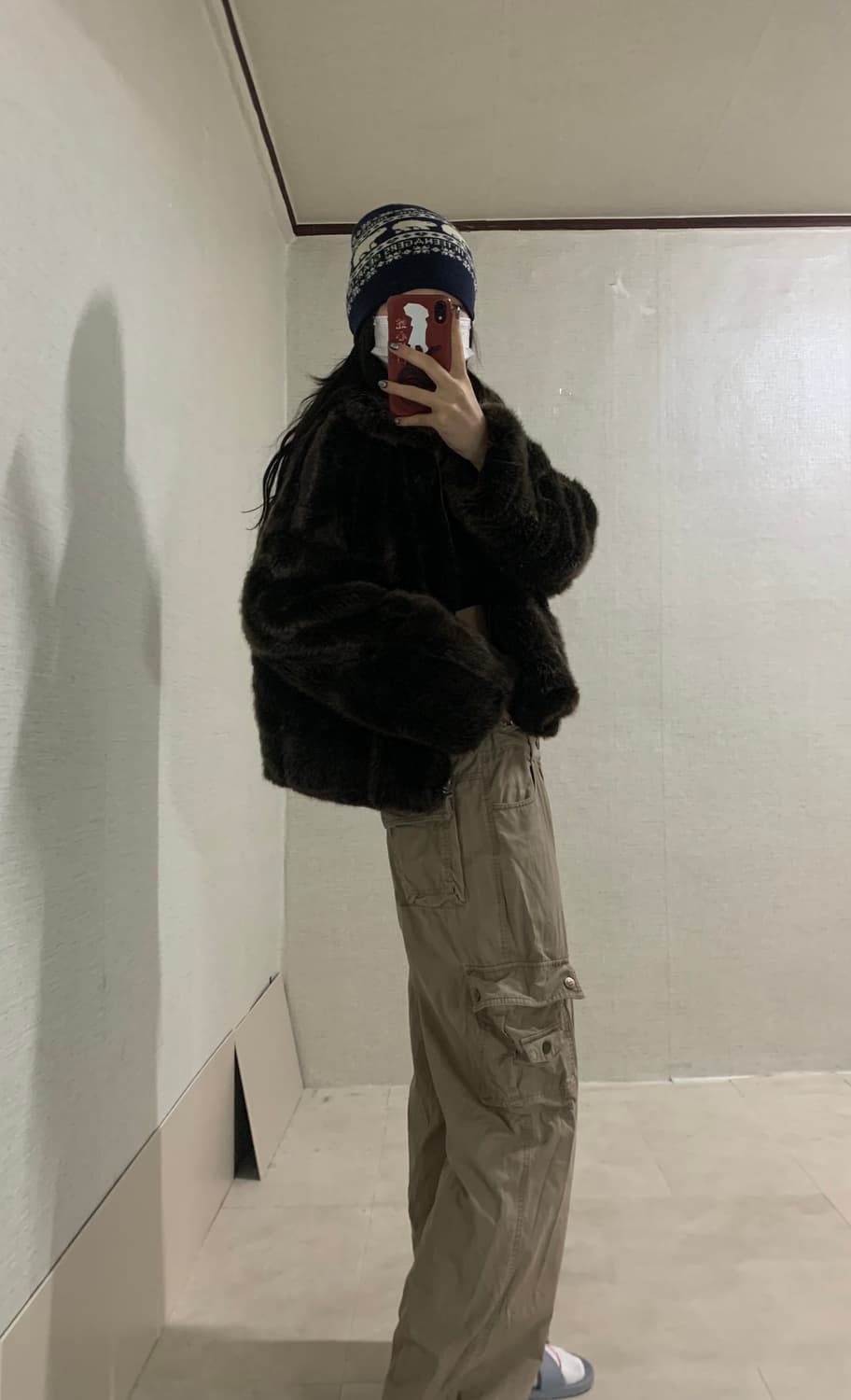 brown fur zip-up jacket 상품이미지5