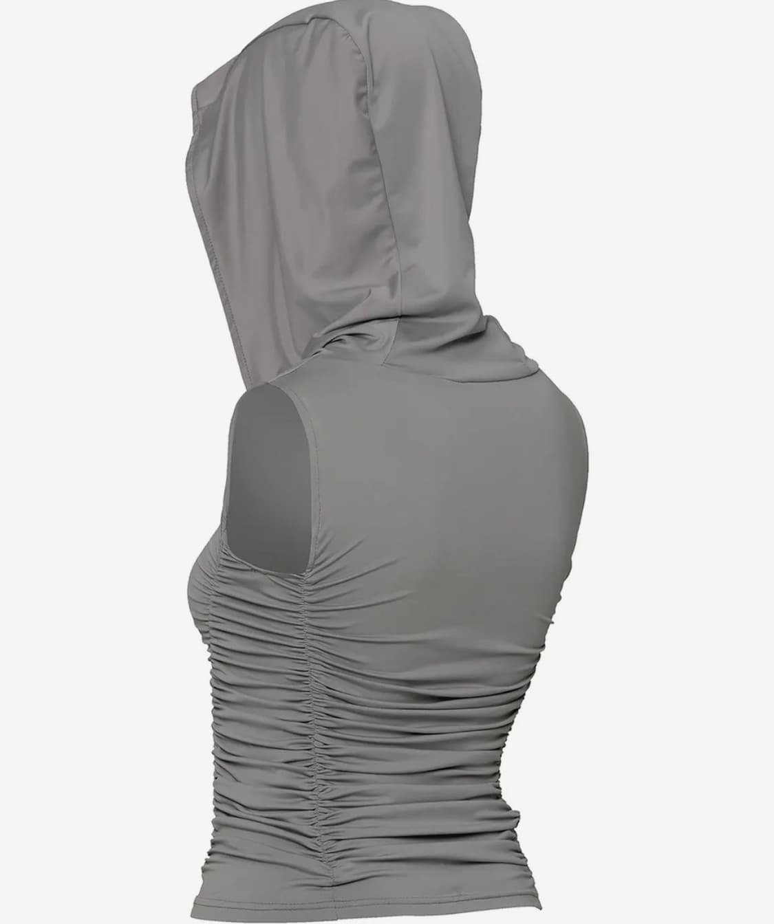 Hooded High Neck Sleeveless (Gray) 상품이미지3