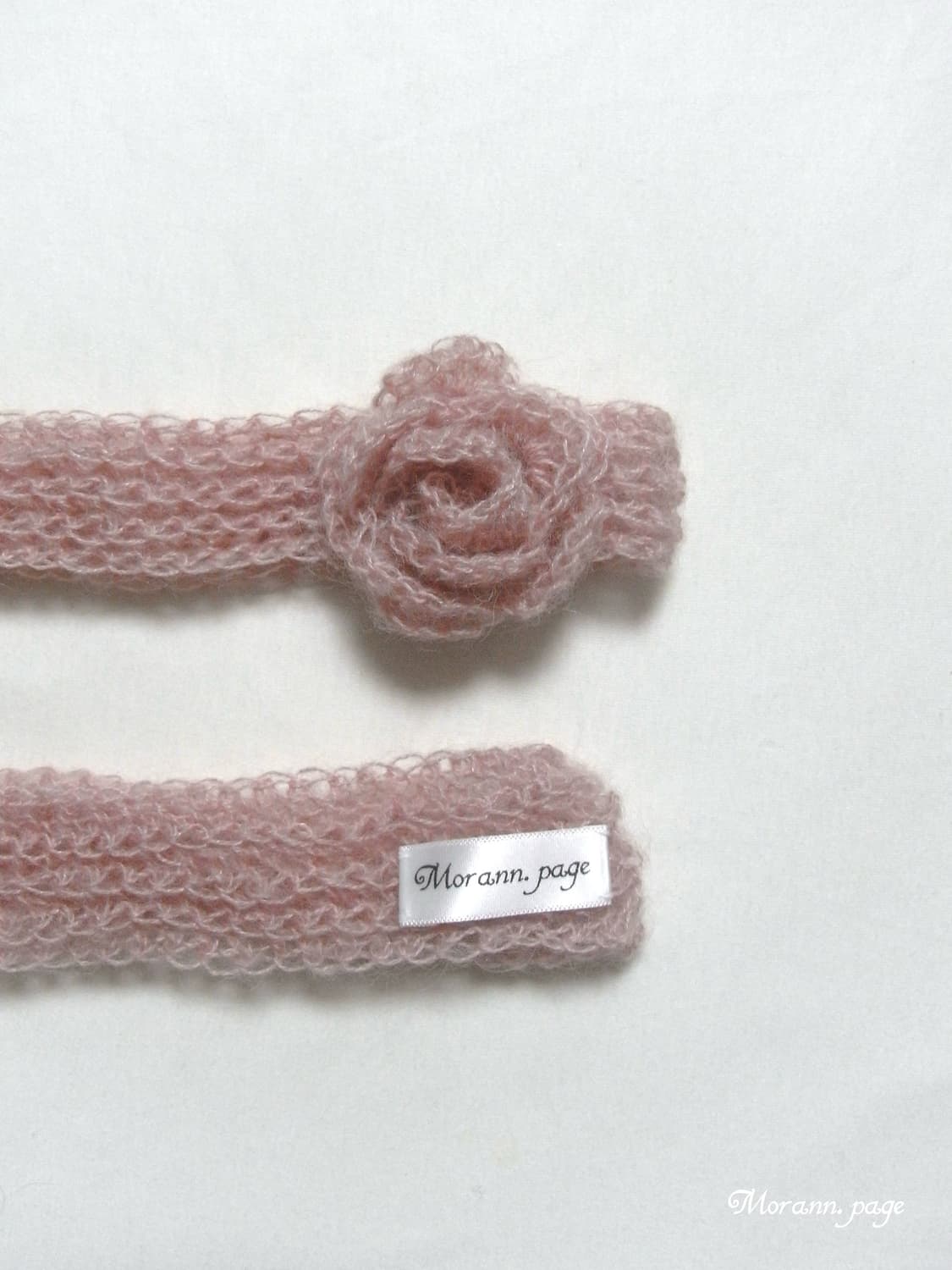 crochet mohair rose scarf dusty pink 상품이미지1