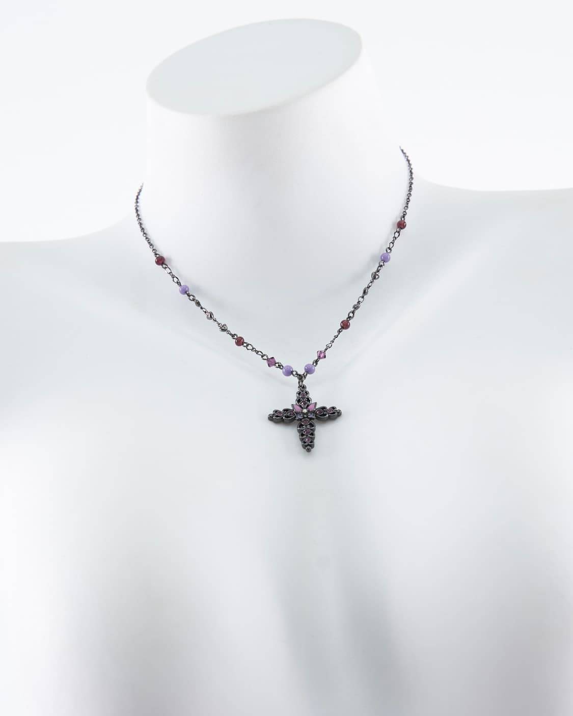 Anna sui  black&purple 버터플라이  크로스 목걸이 상품이미지3