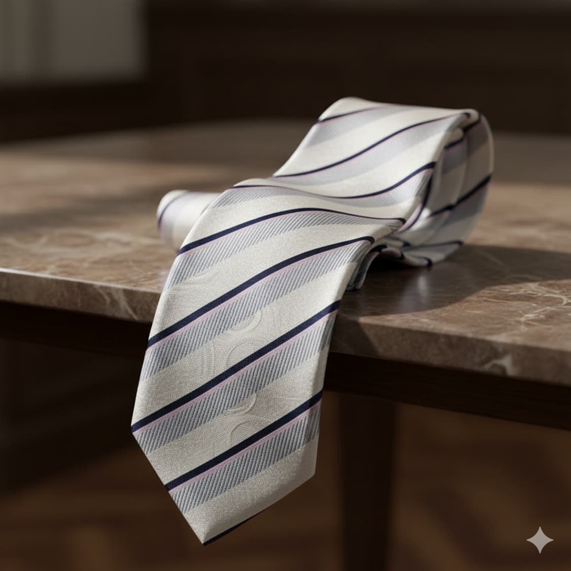 [정품] 켄조 옴므 자가드 스트라이프 실크 넥타이 상품이미지1