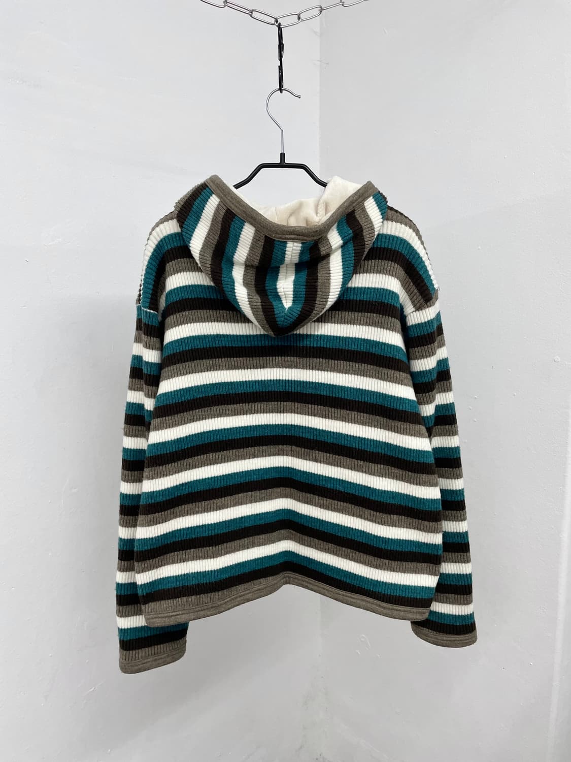 모리 스트라이프 니트 헤비 집업 상품이미지6