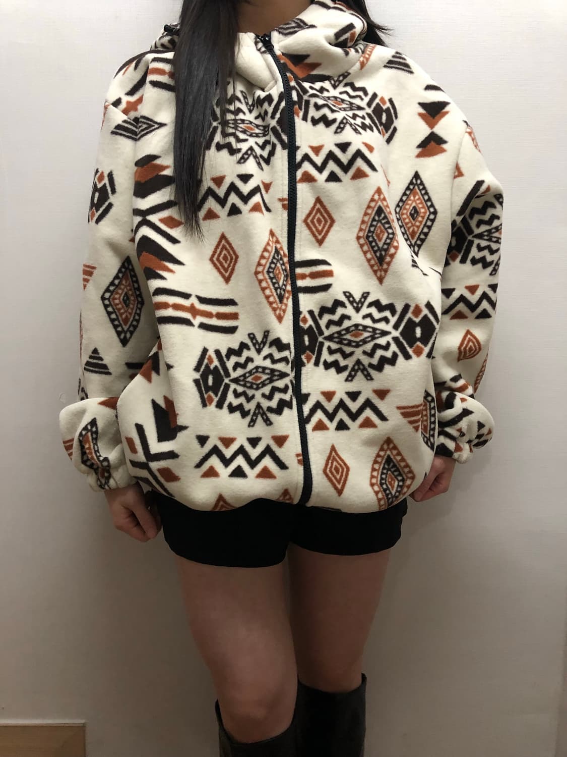 빈티지 아이보리 히피 플리스 집업 상품이미지2