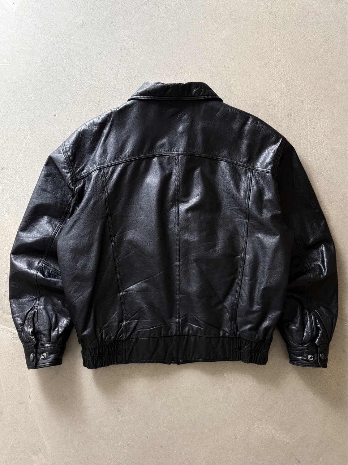 Vintage Sheepskin Leather Bomber Jacket 상품이미지2
