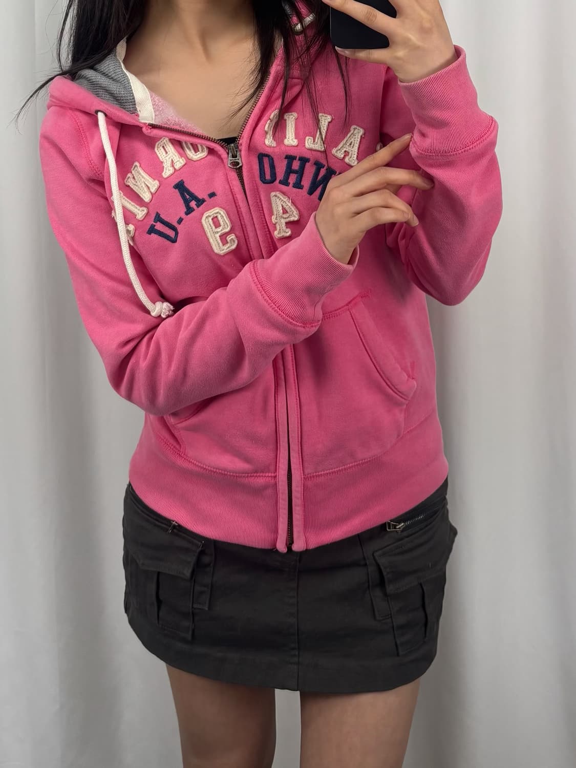 후아유 핑크 후드집업 상품이미지2