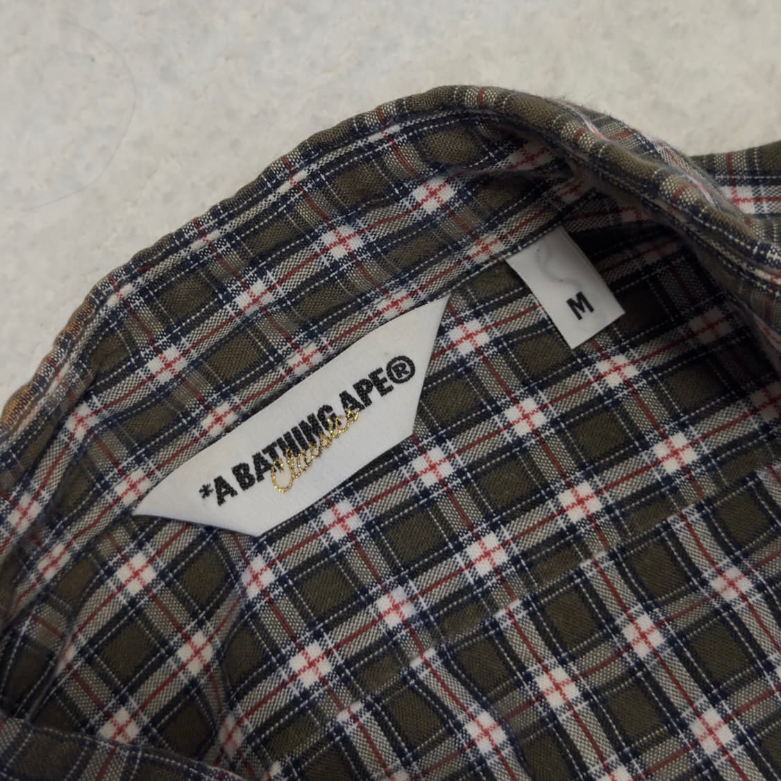 베이프 브라운 체크 셔츠 상품이미지4
