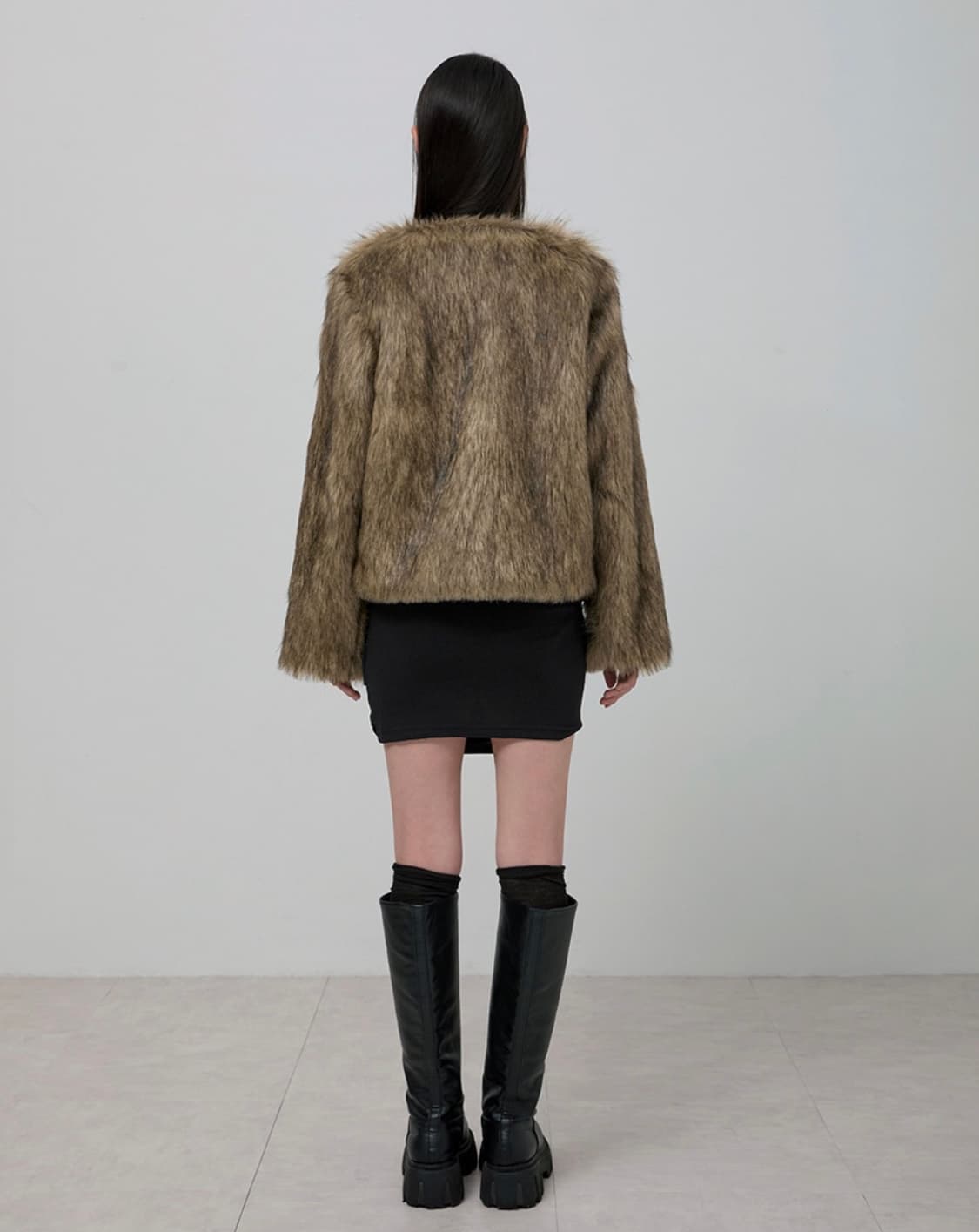 플레어업 퍼자켓 브라운 상품이미지3