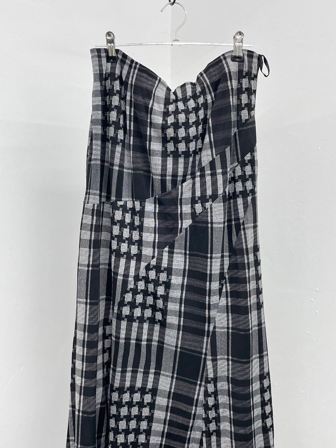 너드 체크 롱스커트 상품이미지5