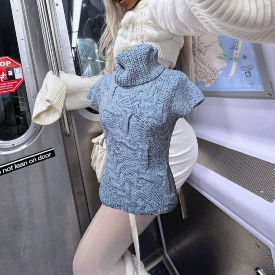 Vintage BabyBlue powder sweater top 상품이미지2
