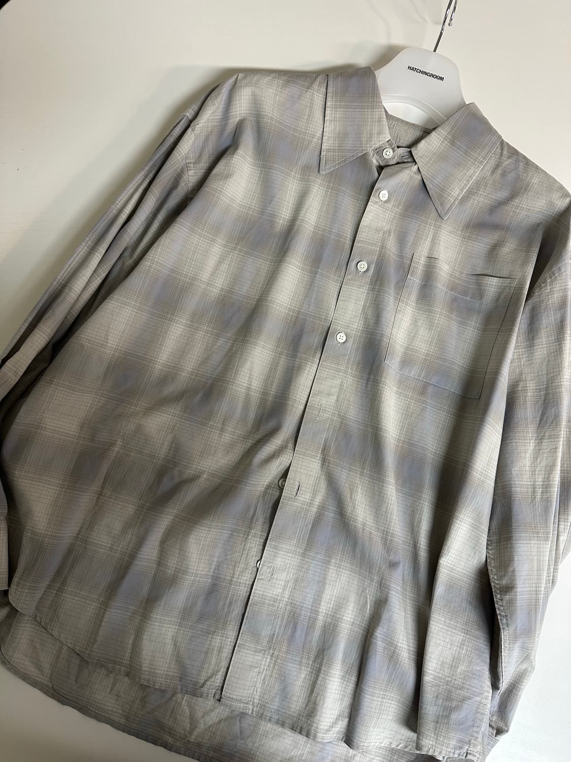 해칭룸 Archive Shirt V2 Warm Grey Check (3) 상품이미지2