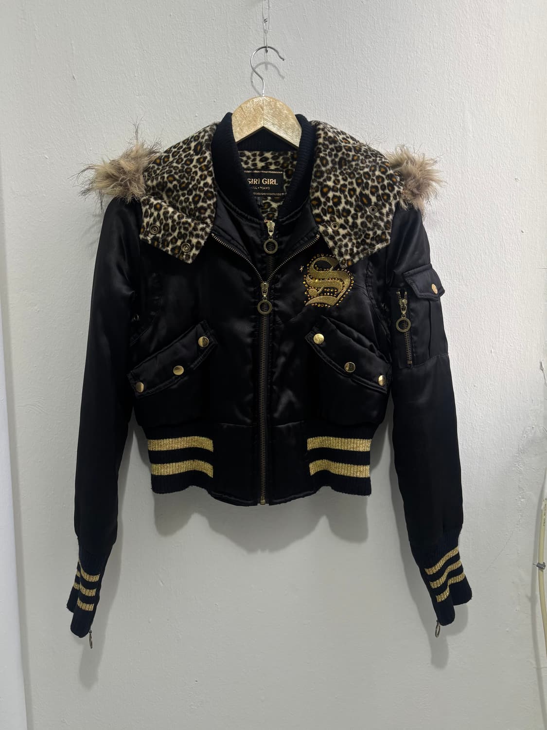 Vintage Leopard Fur Hood Padded Jacket 상품이미지1