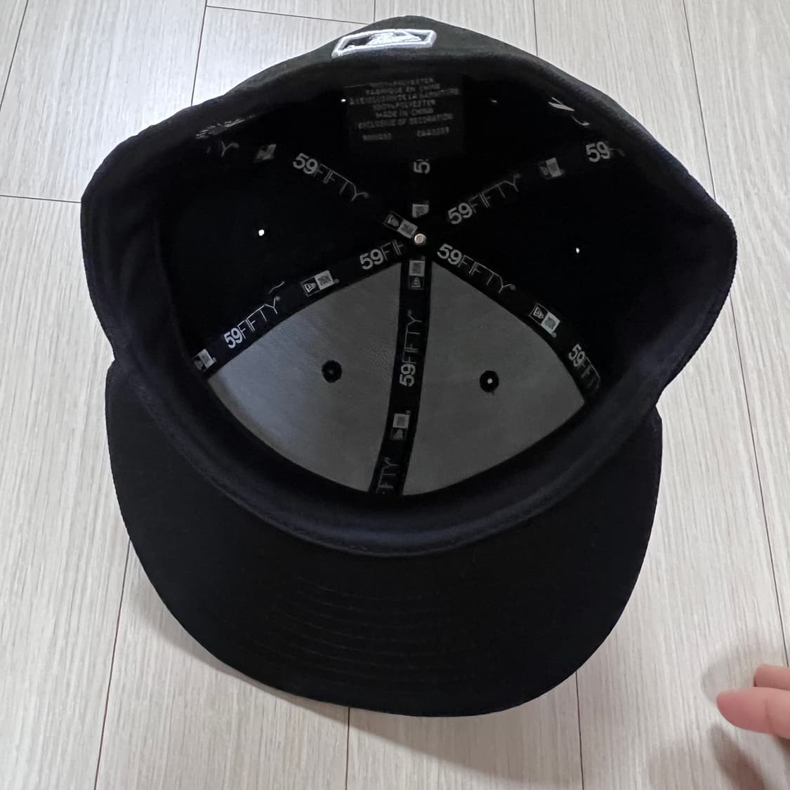 뉴에라 MLB 뉴욕 양키스 베이직 59피프티 피티드 캡 블랙 화이트 상품이미지2