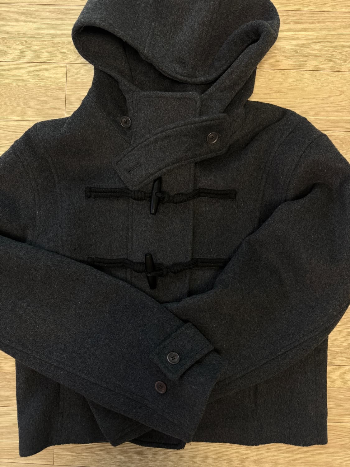 미세키서울 더플 후디 숏코트 차콜 상품이미지4