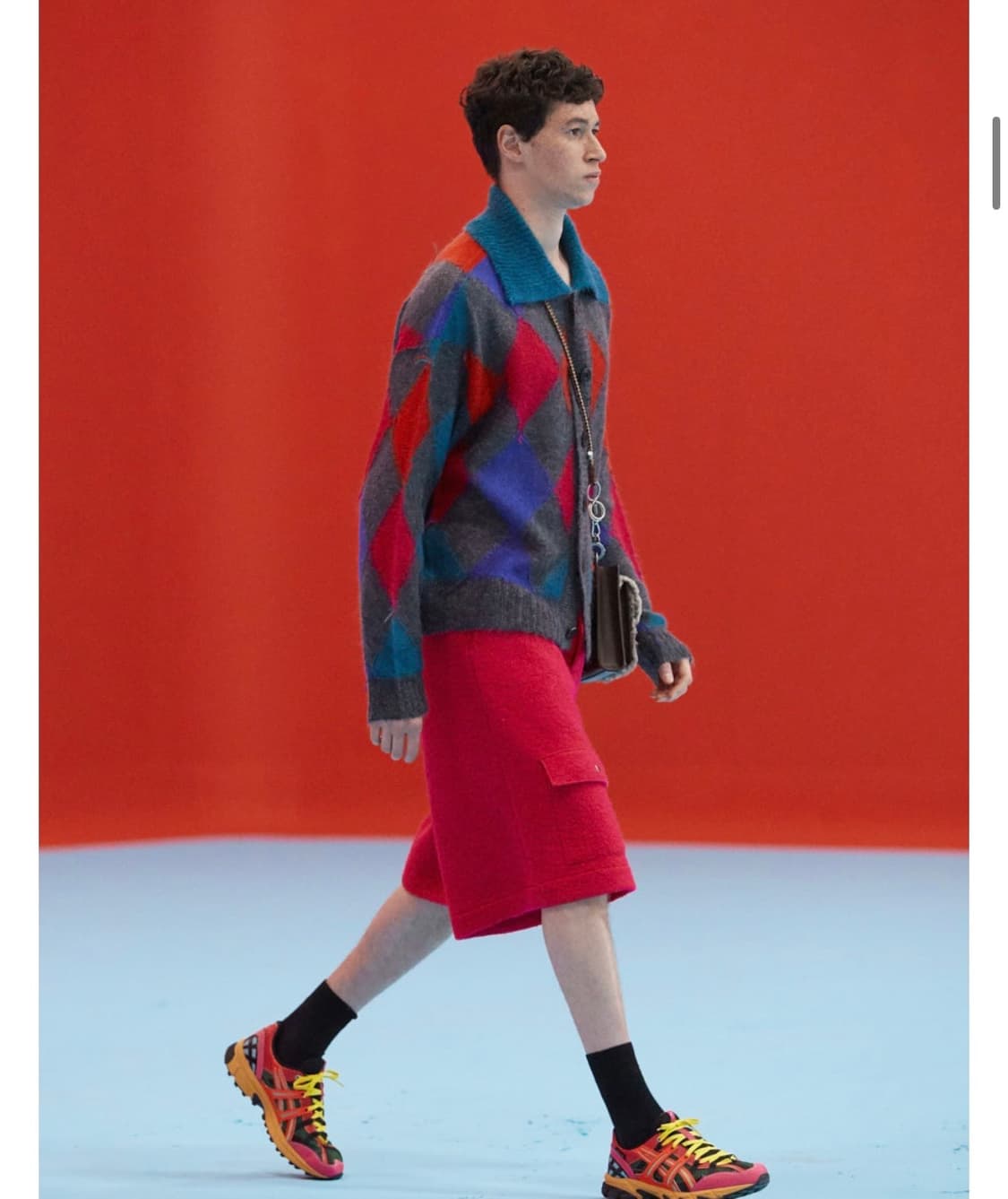 앤더슨벨 모헤어 아가일 가디건 L 상품이미지3