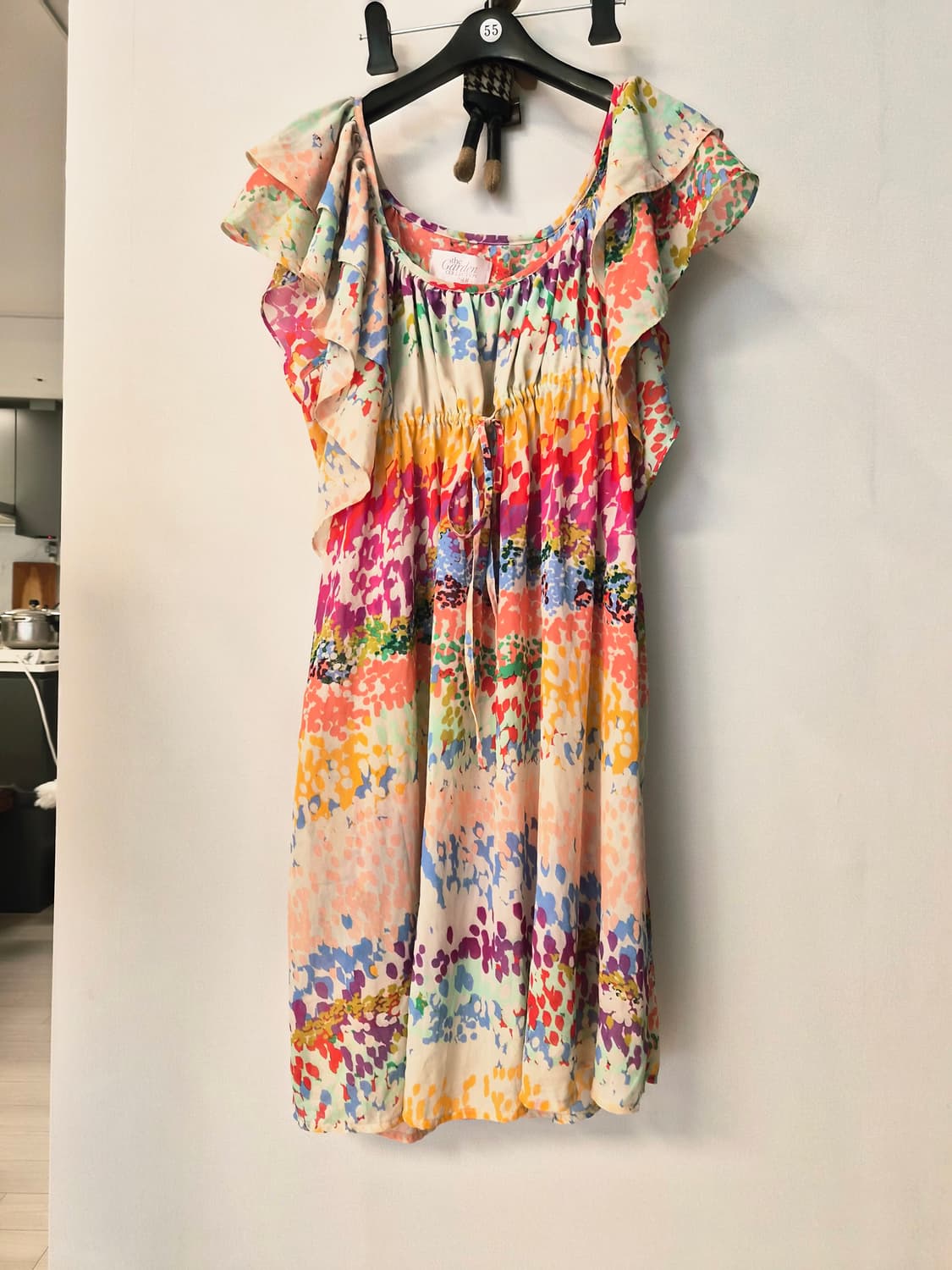  H&M 가든 컬렉션 수채화 플라워 러플 원피스 상품이미지3