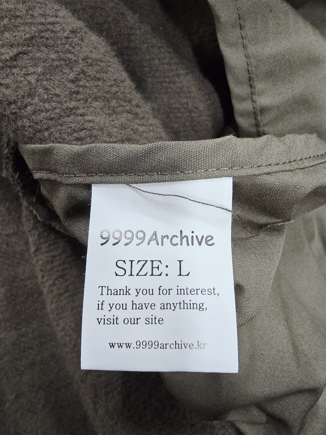 9999archive 카키색 집업 자켓 상품이미지9