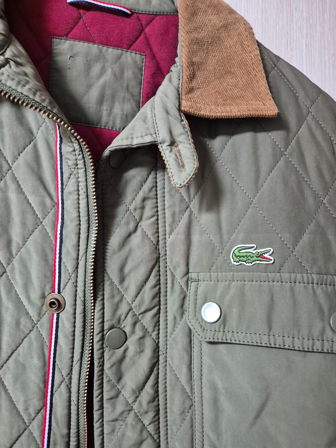 라코스테 퀄팅 자켓 누빔 자켓 코듀로이카라 자켓 95 상품이미지4