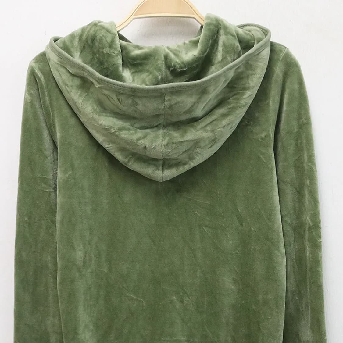 쥬시꾸뛰르 Y2K 그린 벨벳 후드 집업 60836  상품이미지7
