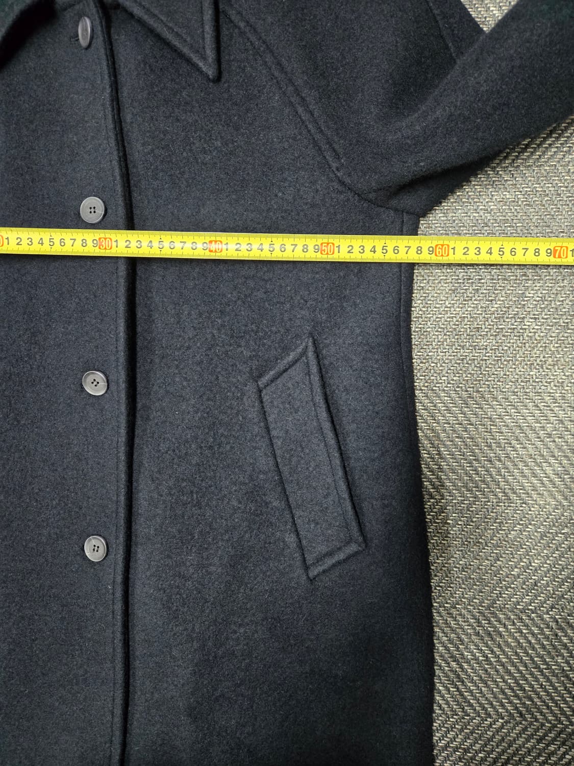 포저 POSZER 하프코트 울80%알파카 10%코트 네이비 상품이미지8