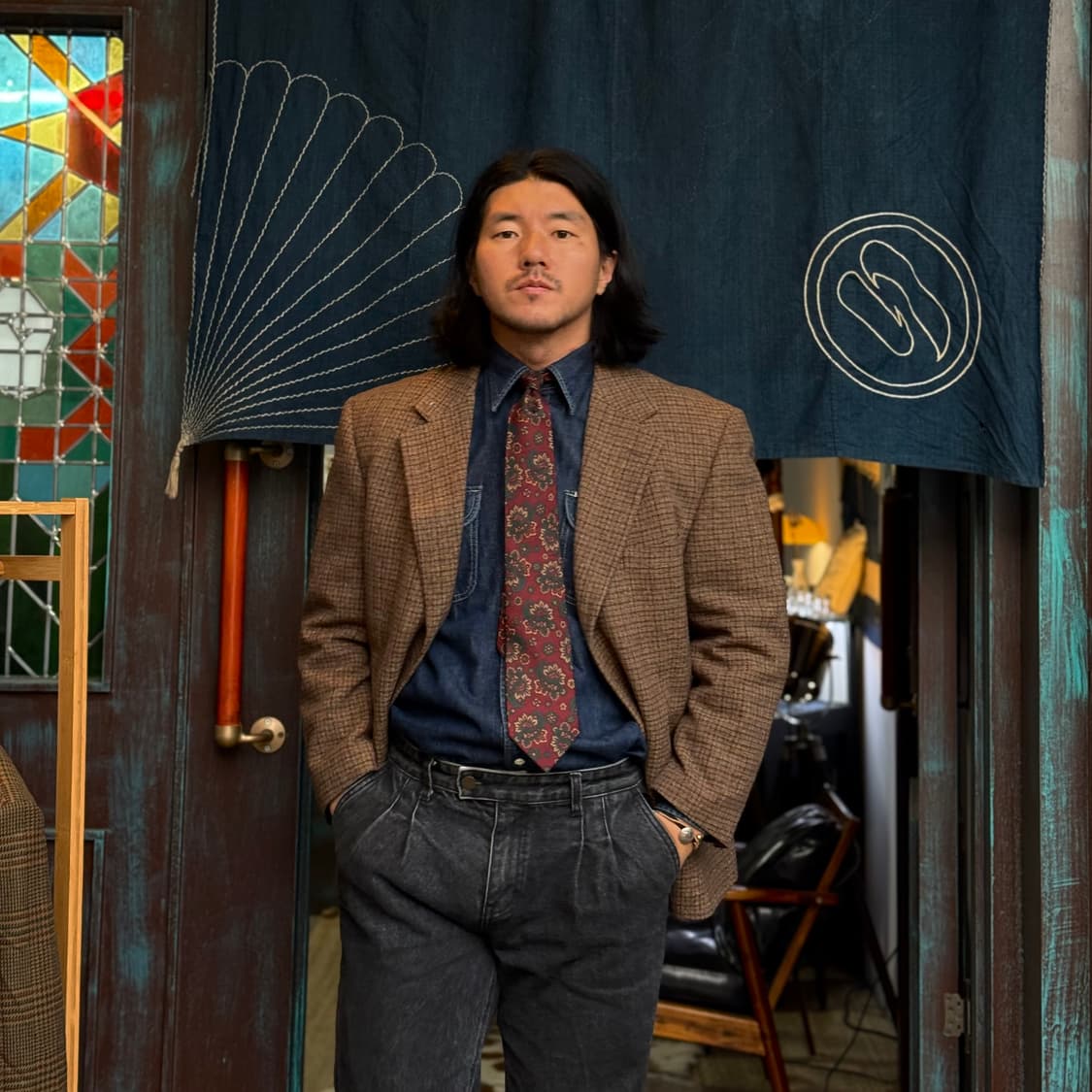 80‘s 에르메네질도 제냐 체크패턴 울 자켓 100-105 상품이미지7