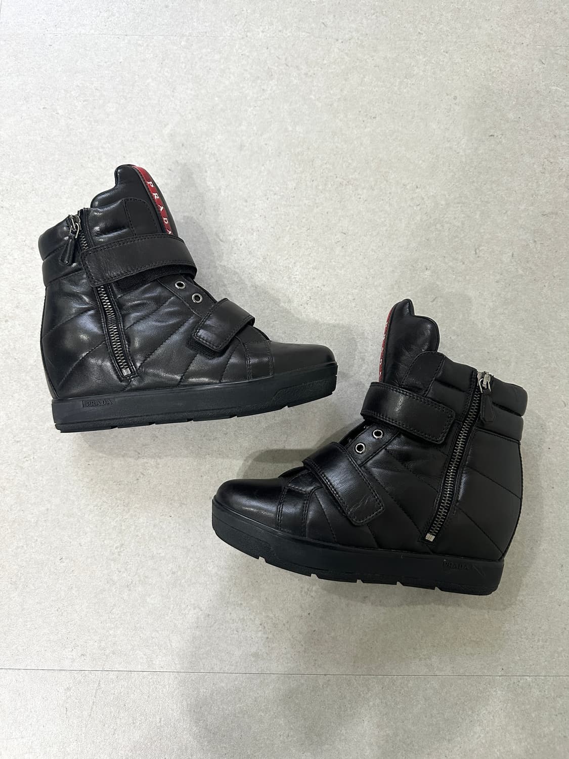 프라다 스포츠 2000s 나파 램스킨 히든웨지 하이탑 상품이미지4