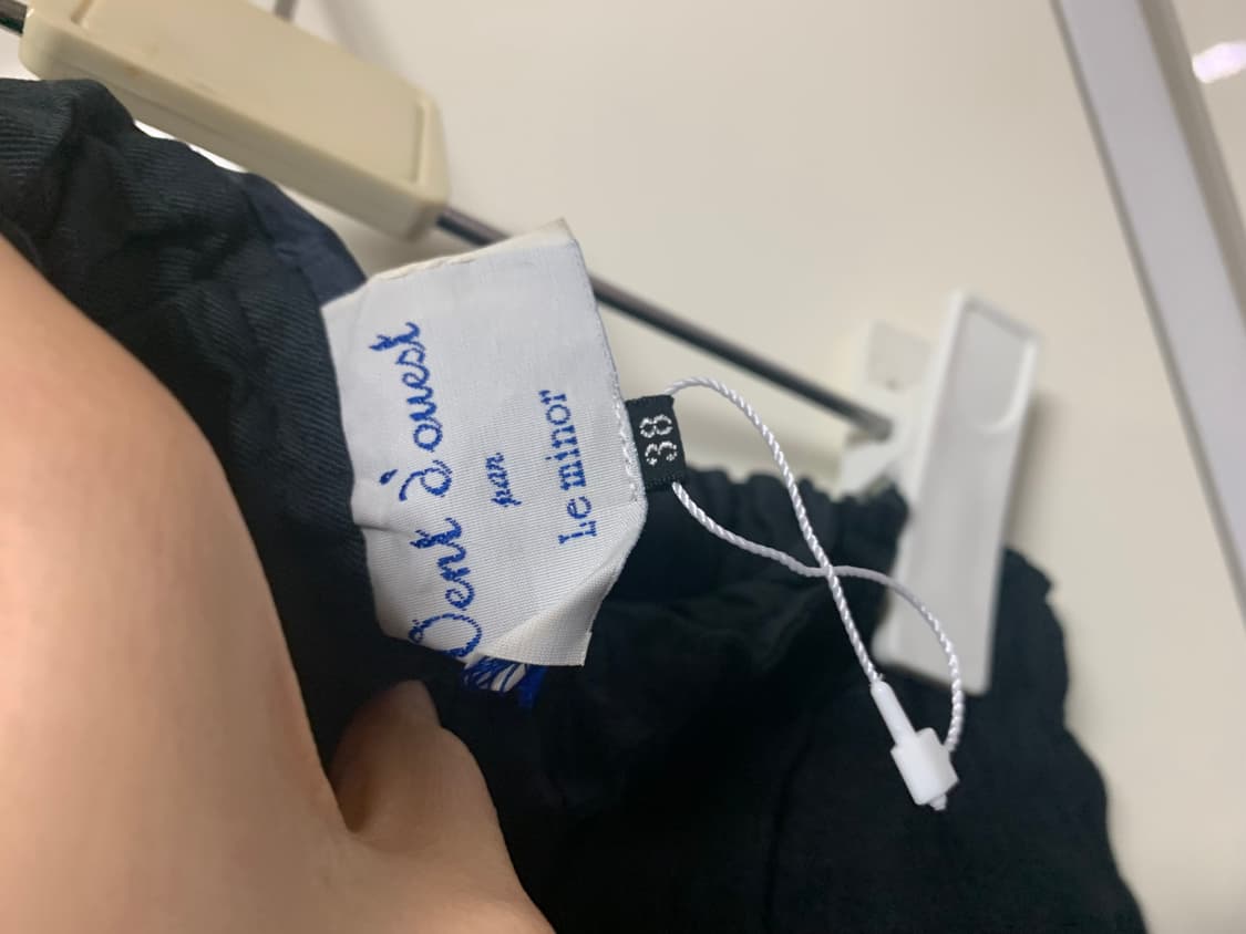 린넨 100 블랙 미디 레이어드 아일렛 스커트 상품이미지3