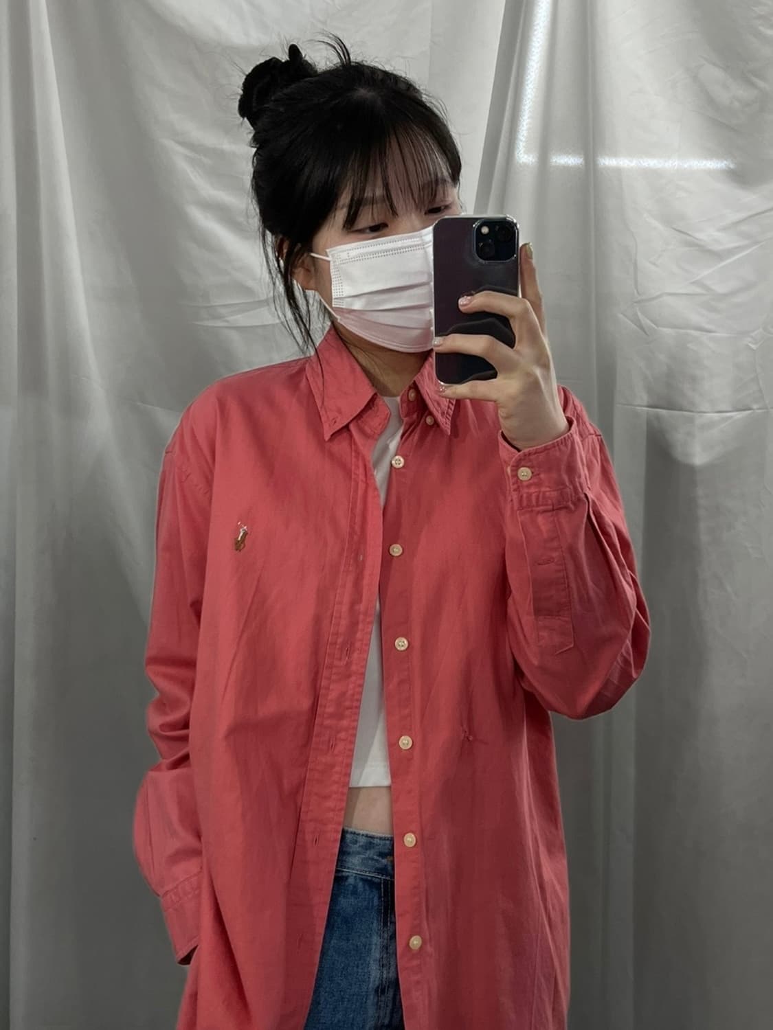 폴로 랄프로렌 인디언 핑크 셔츠 M 상품이미지1