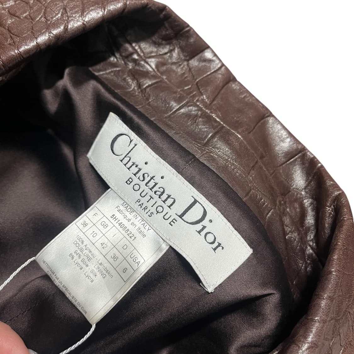 크리스챤 디올 빈티지 브라운 양가죽 코트 상품이미지3