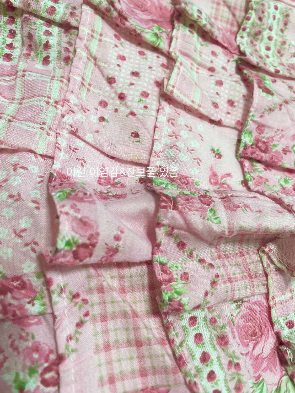 빈티지 프린팅 패치 캉캉 스커트 핑크 /모리 모리걸 상품이미지5