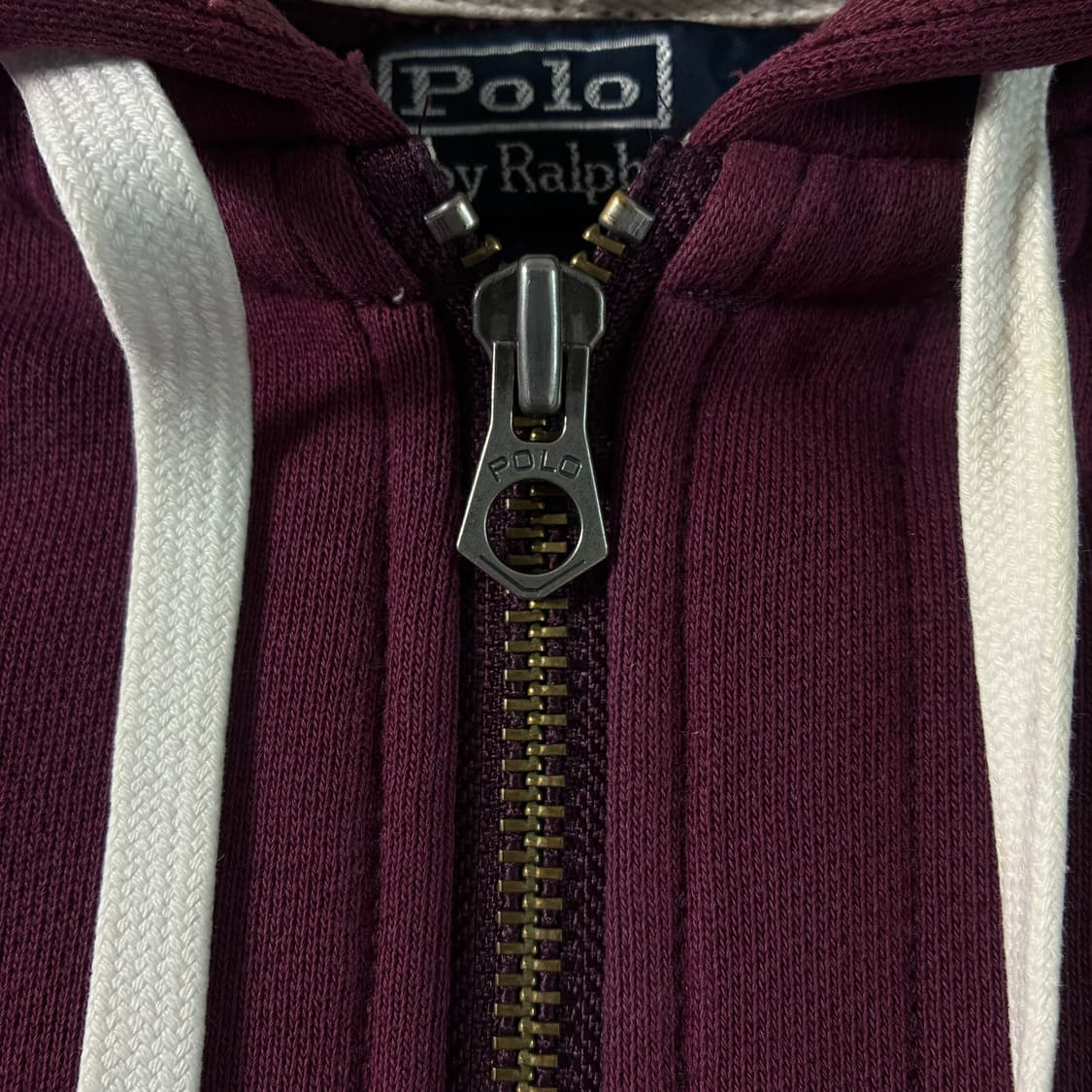 Polo  폴로 랄프로렌 자수 코튼 버건디 써멀 후드집업  상품이미지3