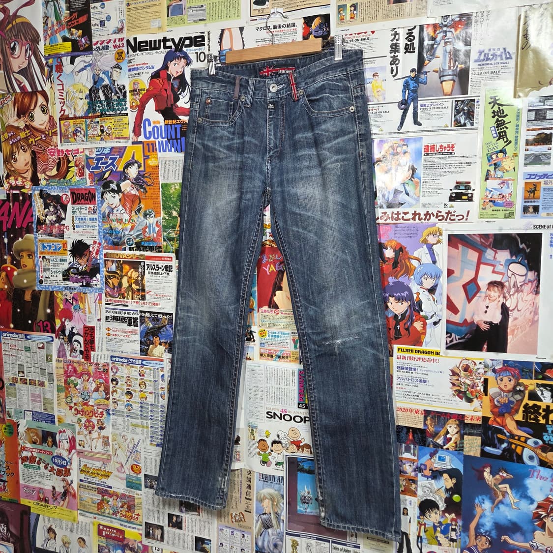 에스크 백 포켓 자수 워싱 데님 팬츠 상품이미지5