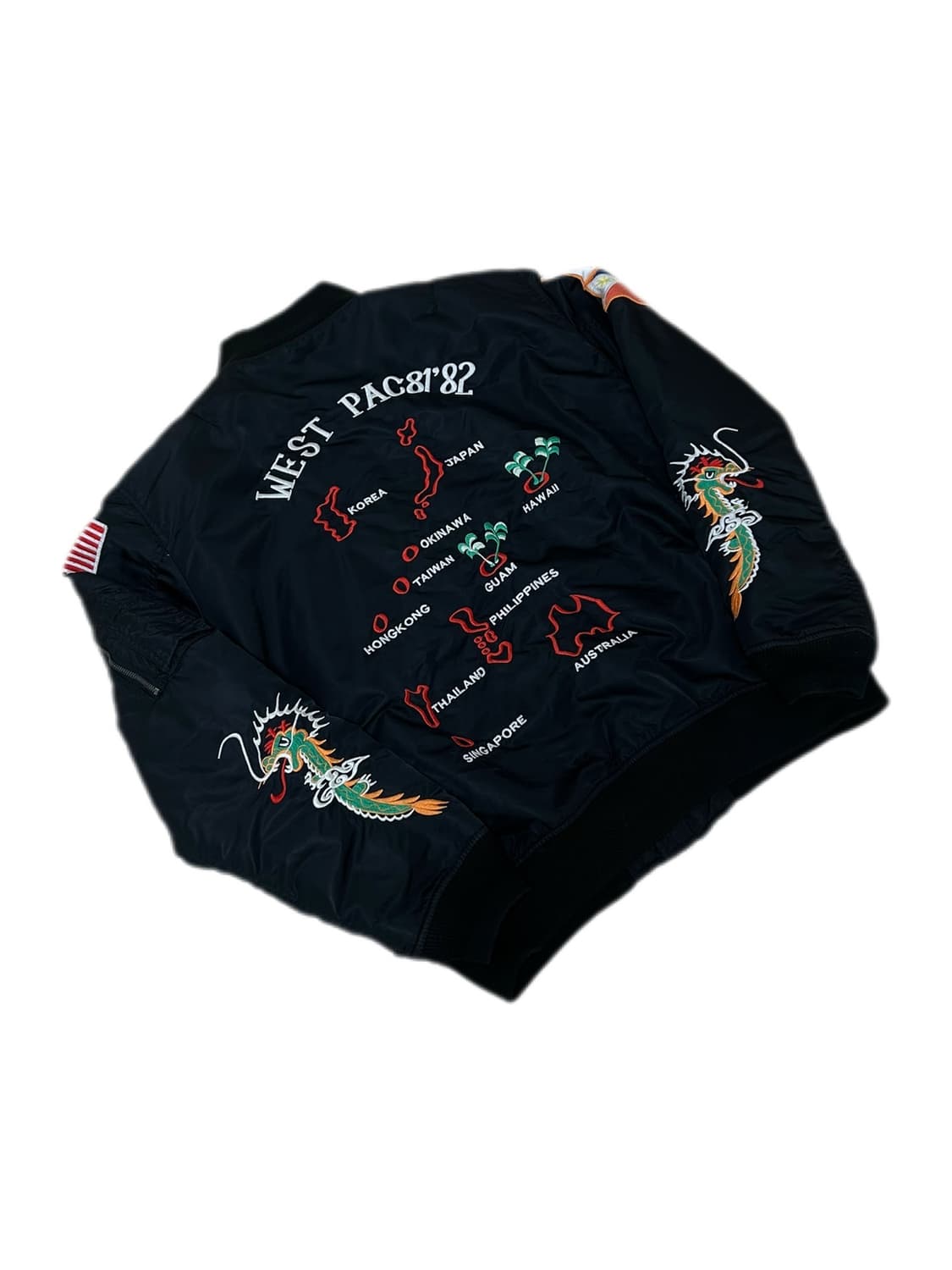 쇼트 west pac 자수 패치 ma-1 붐버 자켓 상품이미지1