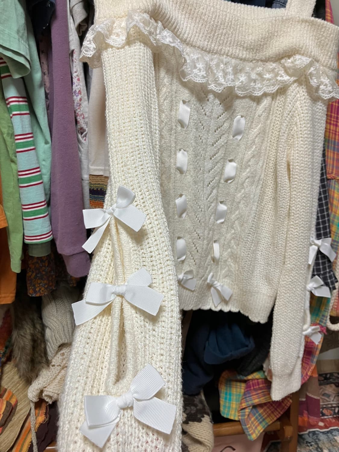 리즈리사 오프숄더 니트 상품이미지2