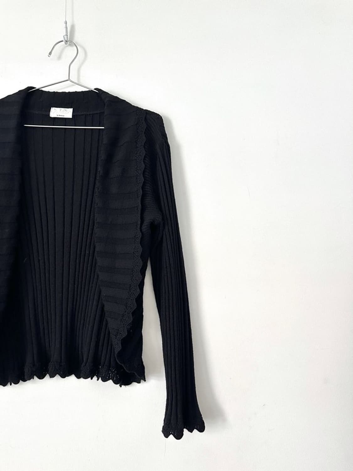Embroidery open cardigan / black 상품이미지5