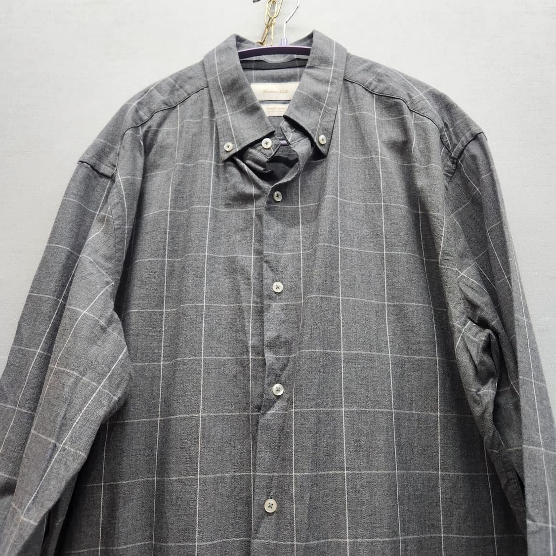 마시모두띠 윈도우페인 체크패턴 셔츠  2XL 상품이미지2