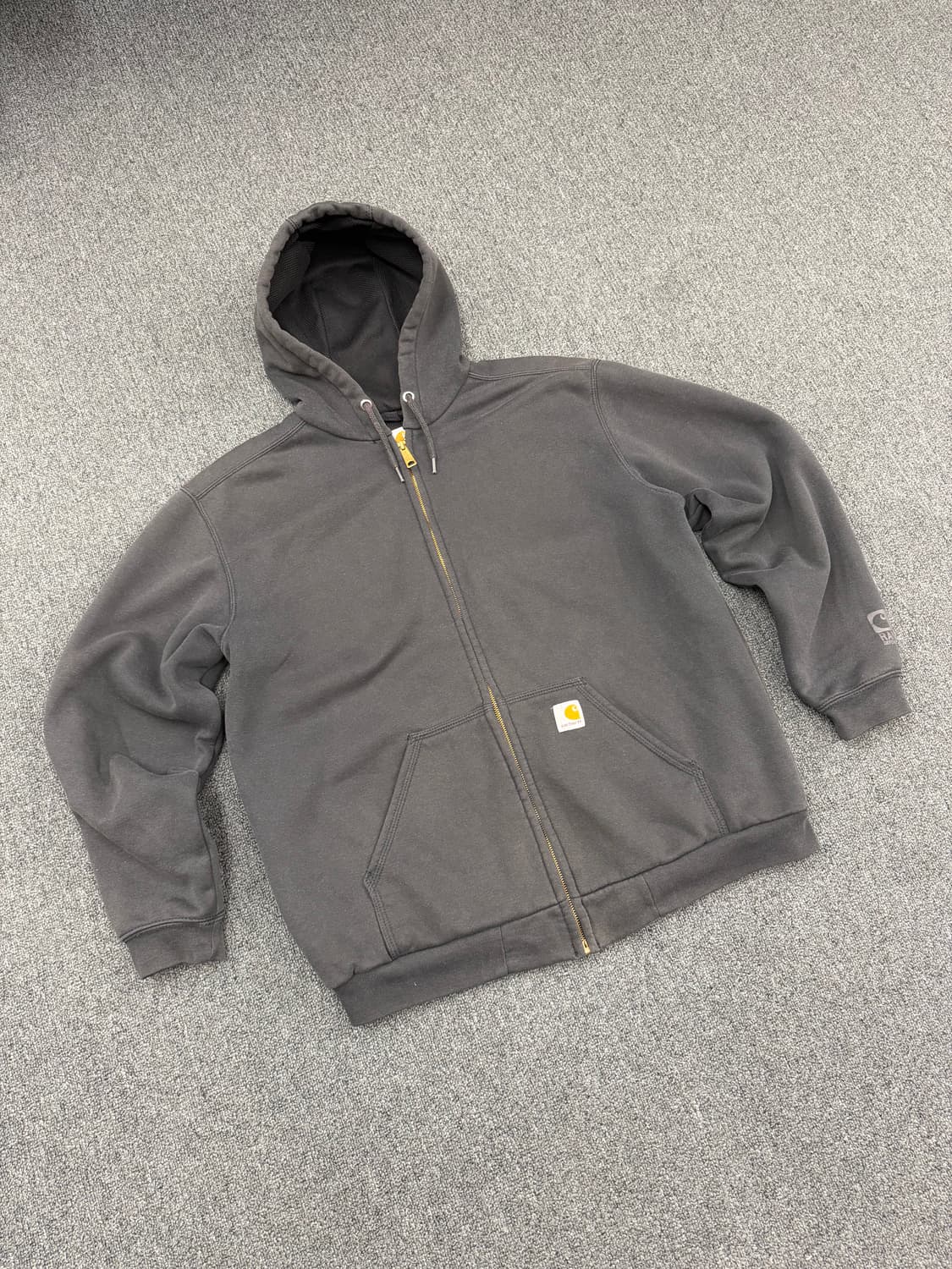 M)칼하트 빈티지 워싱 차콜 후드집업 상품이미지2