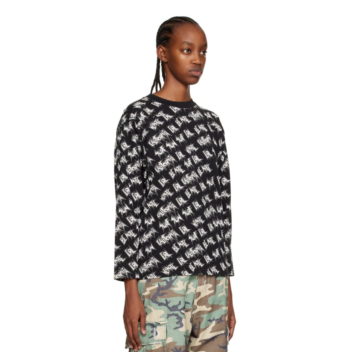 ERL 블랙 프린트 롱슬리브 티셔츠 상품이미지5