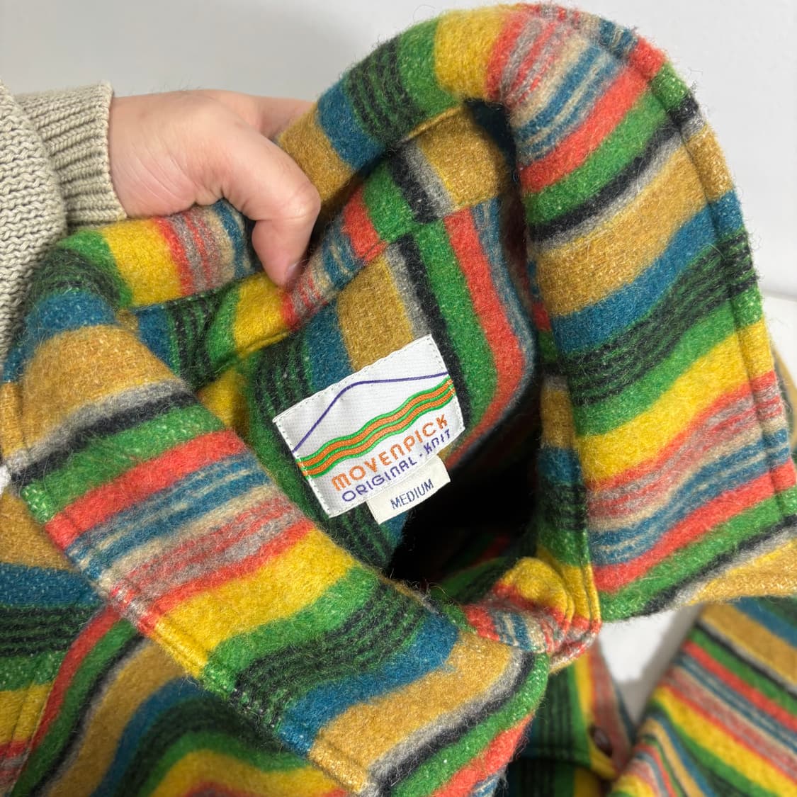 M-L 모벤픽 오버핏 멀티칼라 콩단추 울자켓 상품이미지4