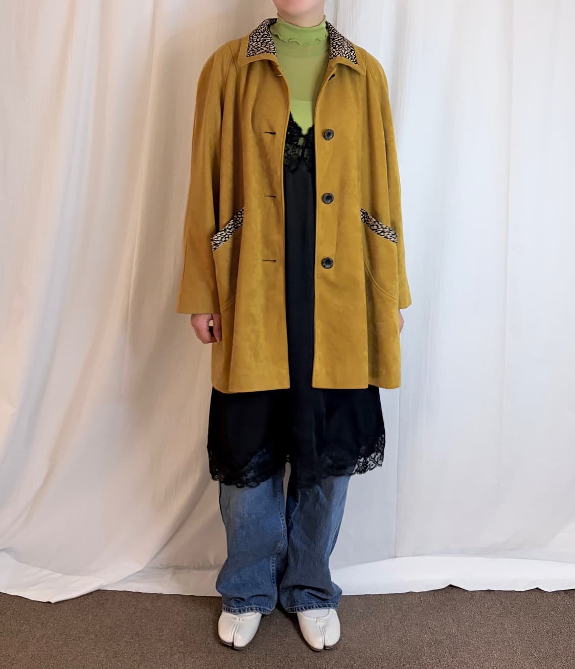 Raglan Detail Midi Coat - Mustard 상품이미지7