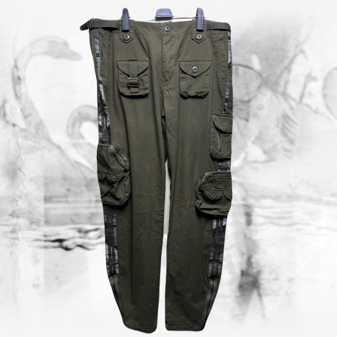 y2k 삼선 카모 카고팬츠 상품이미지1