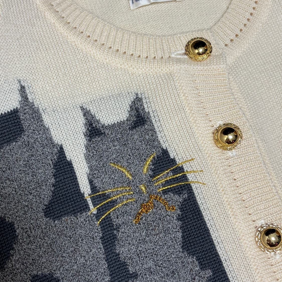 [일본빈티지] 고양이 울 니트 가디건 상품이미지3